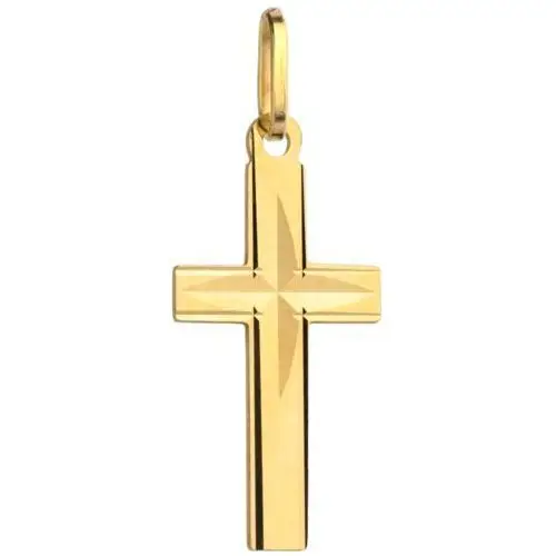 Złoty krzyżyk żłobiony wzór, 4-9-C00009-2