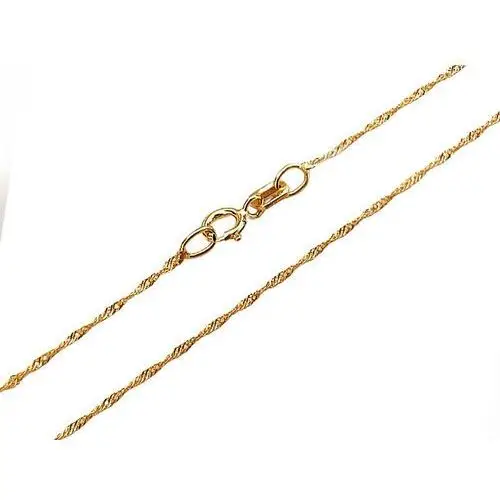 Złoty łańcuszek 333 klasyczny silny błyszczący splot singapur 50cm na prezent, 92602 s