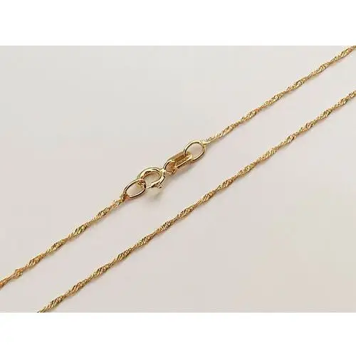 Złoty łańcuszek 333 klasyczny silny błyszczący splot singapur 50cm na prezent, 92602 s 3