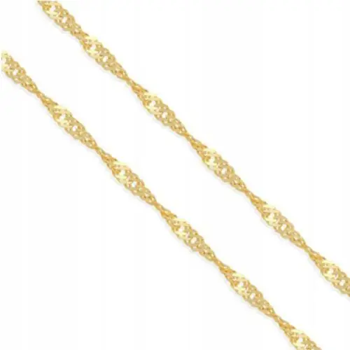 Złoty łańcuszek 375 silny splot klasyczny singapur na prezent 44 cm