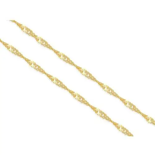 Złoty łańcuszek 585 elegancki singapur 38cm klasyczny splot na prezent 14kt, kolor żółty