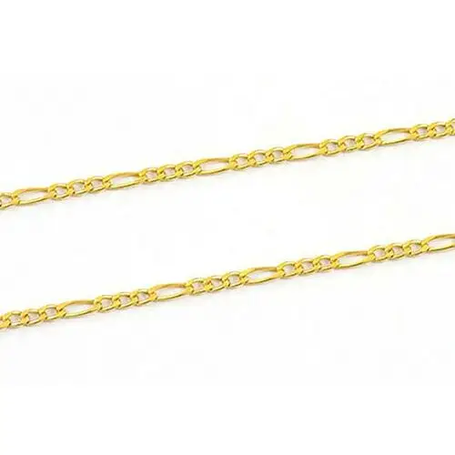 Złoty łańcuszek 585 eleganckie figaro 38cm 1,83g, Łańcuszek Figaro dmuchany 2.2f