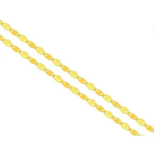Złoty łańcuszek 585 FANTAZYJNE BLASZKI 45 cm KAWA, kolor żółty