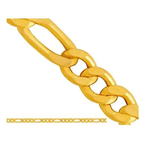 Złoty łańcuszek 585 FIGARO DIAMENTOWANY 50CM 4,40G, kolor żółty