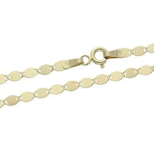 Złoty łańcuszek 585 owalne blaszki 45cm 2,52g, Łańcuszek Fantazyjny Pełny 4.4