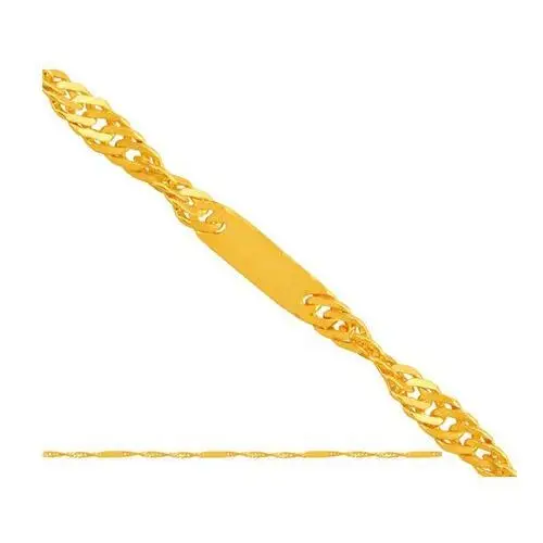 Złoty łańcuszek 585 SINGAPUR Z BLASZKĄ 45 cm 1,30g, Lp022