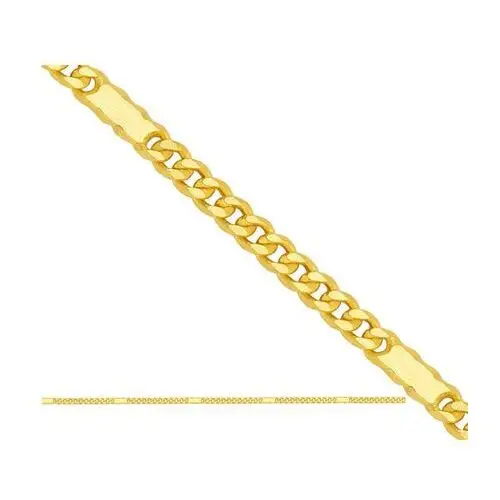 Złoty łańcuszek 585 SPLOT PANCERKA Z BLASZKAMI 42 CM 1,80g, kolor żółty