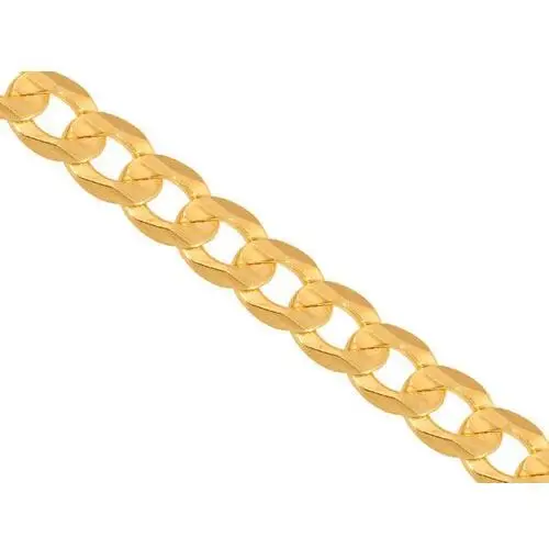 Złoty łańcuszek 585 splot płaska pancerka z rowkiem 22,3 g, kolor żółty