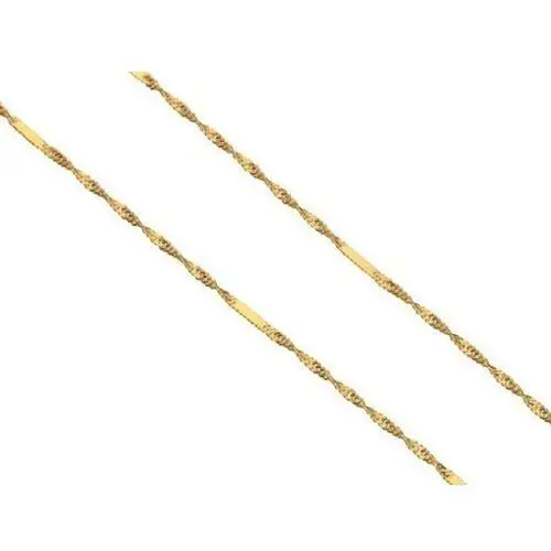 Lovrin Złoty łańcuszek 585 splot singapur z blaszkami 50 cm 1,00g 2