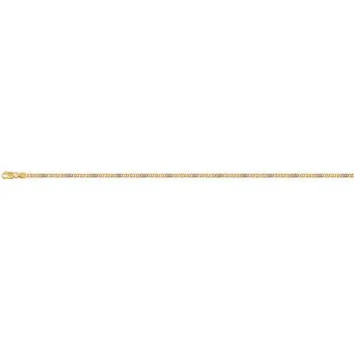 Złoty łańcuszek 585 z blaszkami dwa kolory złota 50cm 6,50g Lovrin 2