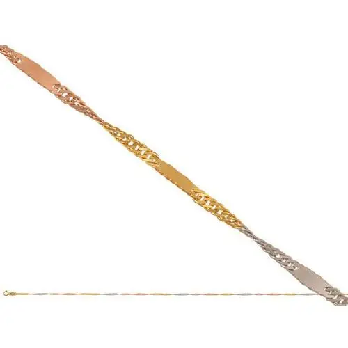 Złoty łańcuszek 585 żółte różowe białe złoto 40 cm 1,15 g, Lp027 2