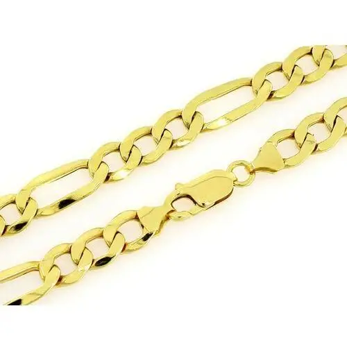 Złoty łańcuszek figaro 585 gruby dla mężczyzny na prezent, kolor żółty