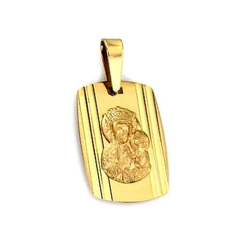 Złoty medalik 333 w kształcie prostokąta z Matką Boską 0,84g