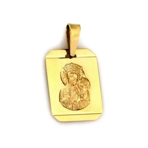 Złoty medalik 333 z Matką Boską Częstochowską 0,85g na blaszce w kształcie nieśmiertelnika