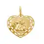 Złoty medalik 585 ażurowe serce z aniołkiem serce origami anioł Lovrin Sklep