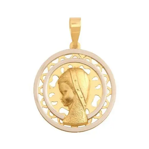 Złoty medalik 585 Ażurowy Matka Boska Chrzest 1,60g, 41399