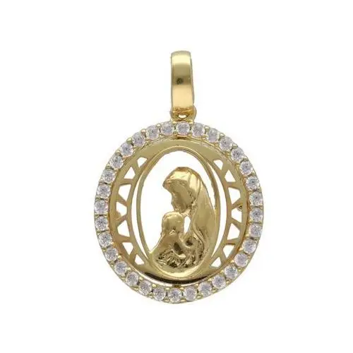 Złoty medalik 585 Chrzest Matka Boska dziecko 1,83g
