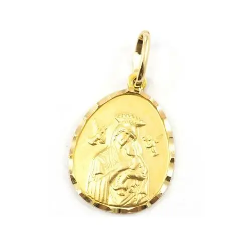 Lovrin Złoty medalik 585 chrzest matka boska królowa