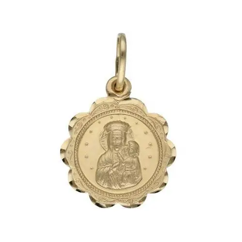 Złoty medalik 585 Chrzest Matka Boska kwiat, Medalik 3.322