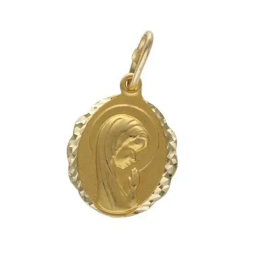Złoty medalik 585 Chrzest Matka Boska modląca 1,28g, Medalik 3.350