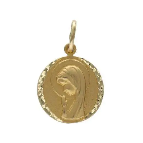 Lovrin Złoty medalik 585 chrzest matka boska modli się