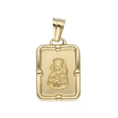 Złoty medalik 585 Chrzest Matka Boska prostokąt, Medalik 3.323