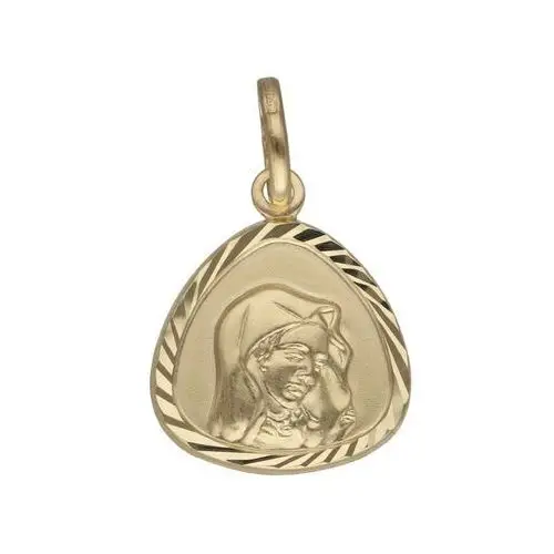 Lovrin Złoty medalik 585 chrzest matka boska twarz 0,85g