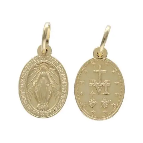 Złoty medalik 585 Chrzest Matka Boska w owalu 1,48g