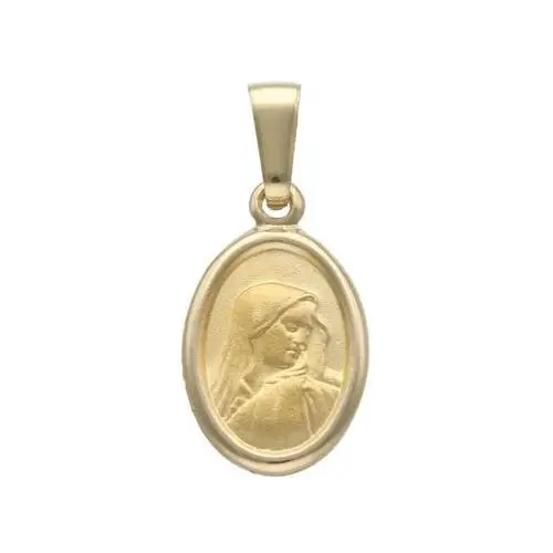 Lovrin Złoty medalik 585 chrzest matka boska w owalu