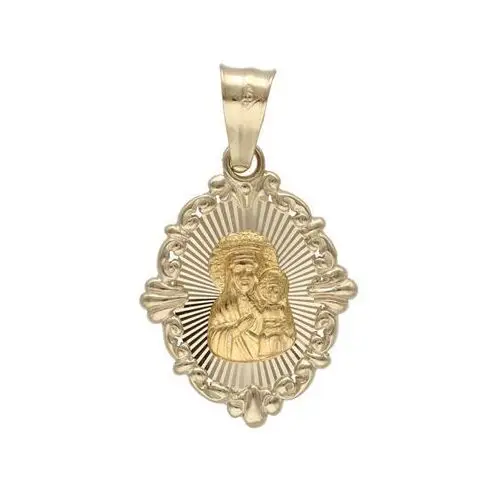 Złoty medalik 585 Chrzest Matka Boska w owalu, Medalik 3.338