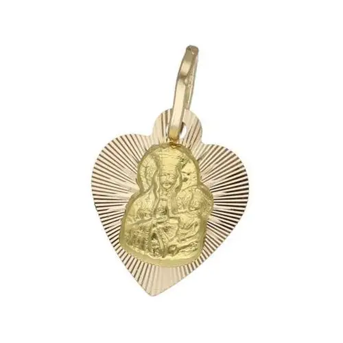 Lovrin Złoty medalik 585 chrzest matka boska w sercu