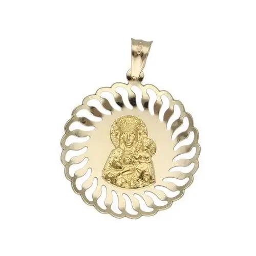 Złoty medalik 585 Chrzest ozdobna Matka Boska 2,97g, Medalik 3.404