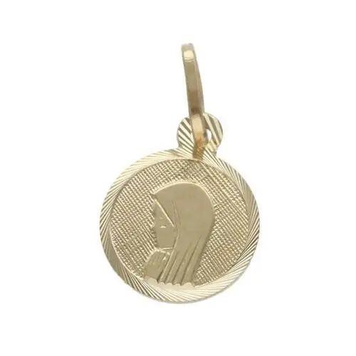 Złoty medalik 585 Chrzest ozdobny Maryja 0,64g, Medalik 3.207