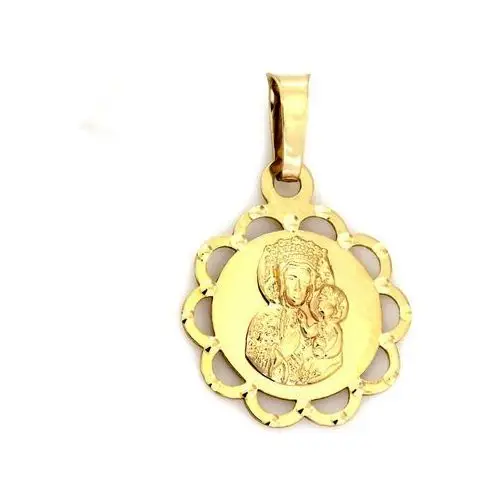 Złoty medalik 585 diamentowany owal matka boska częstochowska Lovrin
