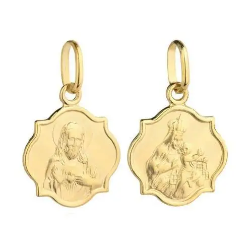 Złoty medalik 585 dwustronny szkaplerz jezus matka boska 1,0 g Lovrin