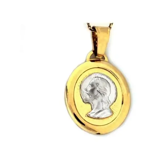Lovrin Złoty medalik 585 jezus w białym złocie