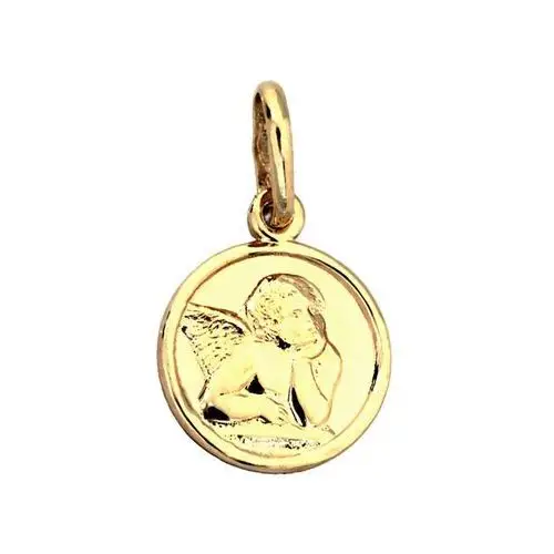 Złoty medalik 585 kółeczko z aniołkiem 14kt Lovrin