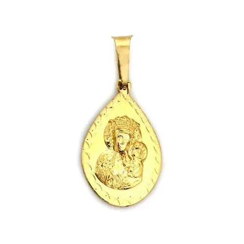 Lovrin Złoty medalik 585 kropelka matka boska częstochowska
