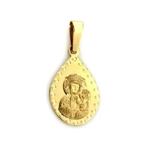 Złoty medalik 585 kropla Matka Boska Częstochowska, ZA5967B