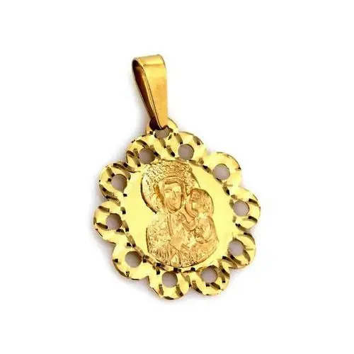 Złoty medalik 585 kwiat Matka Boska 0,90g