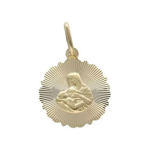 Złoty medalik 585 Maryja Komunia Chrzest 1,65g