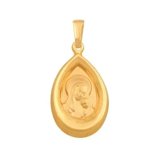 Złoty medalik 585 Matka Boska Częstochowska Chrzest 0,95g, 43052