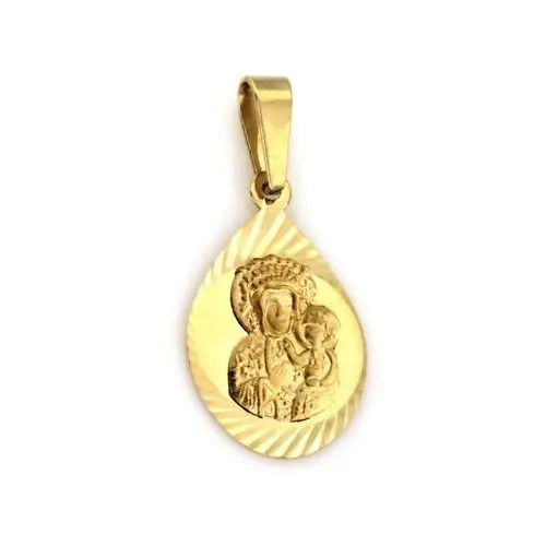 Złoty medalik 585 Matka Boska Częstochowska migdał, ZA5967