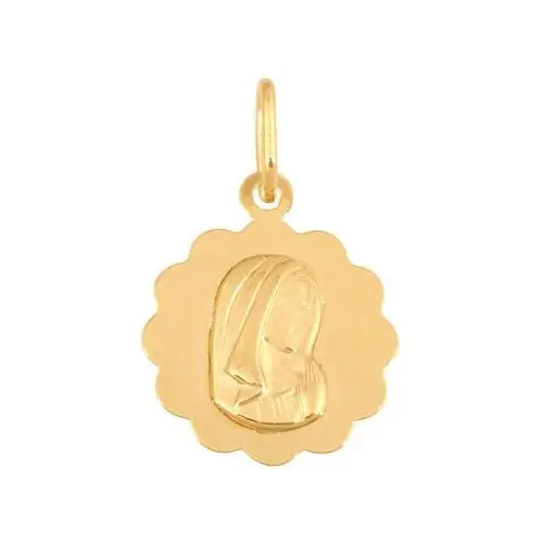 Złoty medalik 585 Matka Boska w kwiatuszki, 48569