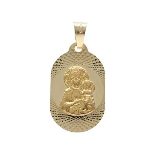Złoty medalik 585 matka boska w owalu chrzest Lovrin