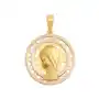 Złoty medalik 585 Matka Boska w ringu z białego złota ażurowe kółko, kolor żółty Sklep