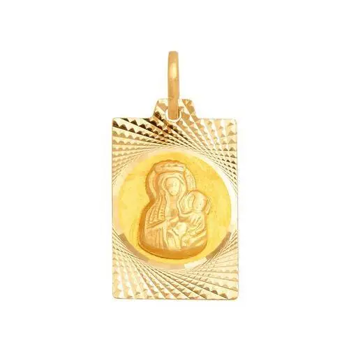 Złoty medalik 585 Matka Boska z dzieciątkiem Chrzest 1,40g, 14601