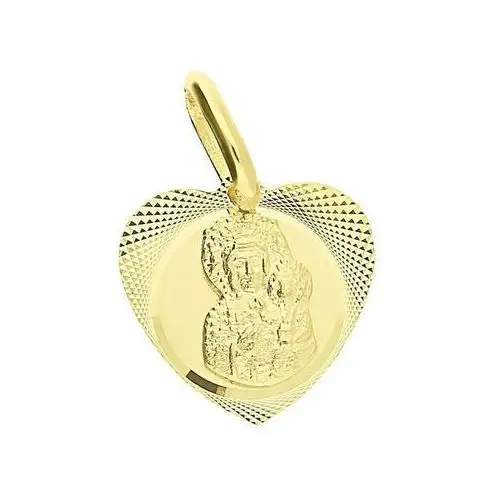 Złoty medalik 585 matka częstochowska w sercu Lovrin