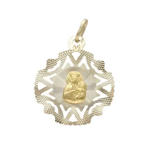 Złoty medalik 585 ozdobny Maryja Chrzest 0,95g
