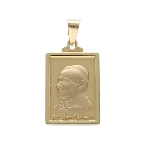 Złoty medalik 585 św. Jan Paweł II Chrzest Komunie 4,12g